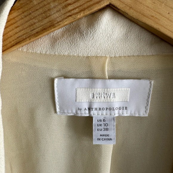 Anthropologie Women’s Cream Draped Wrap Jacket - Picture 3 of 5